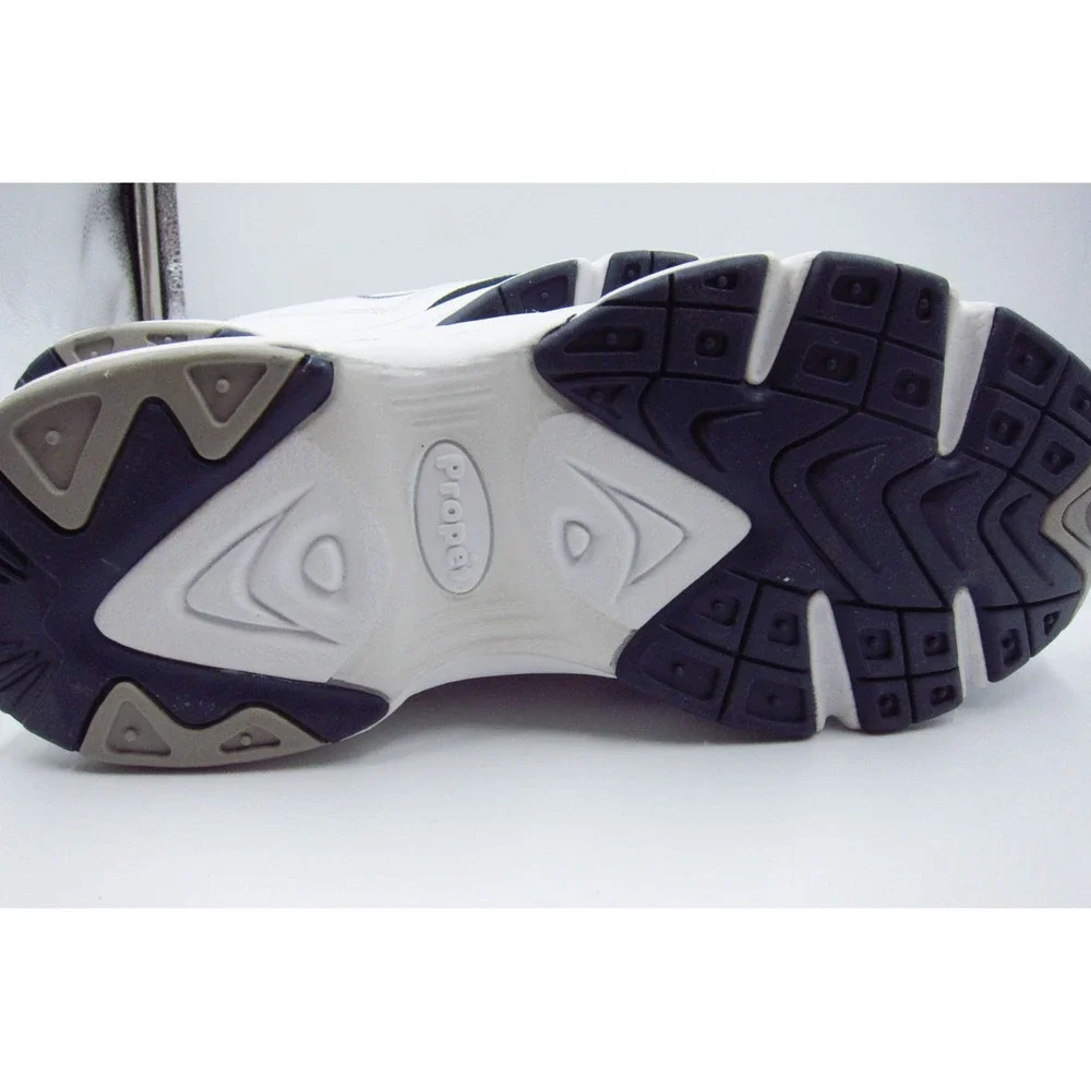 Propet Rainwalker M2056 Mens Walking Shoes White Navy Leather Waterproof 10.5 M